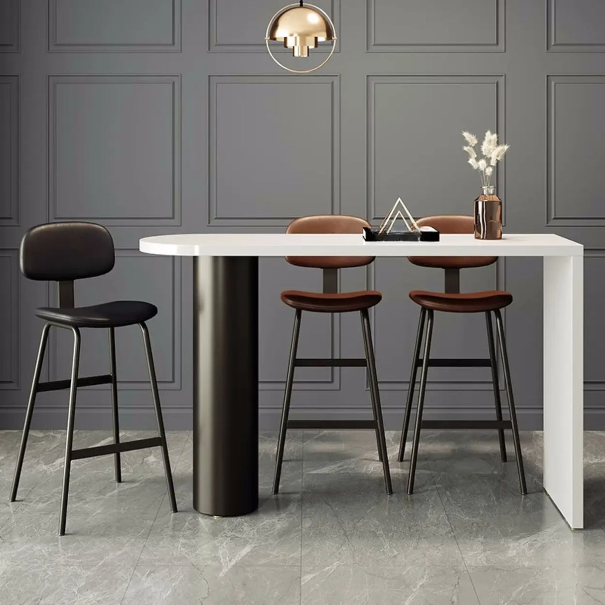 Modern Leather Low Back Saddle Counter Height Bar Stool Image - 6