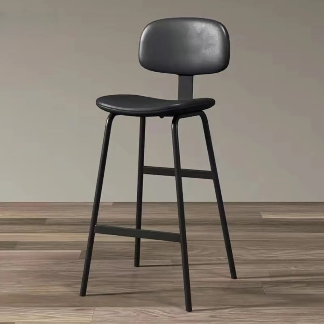 Modern Leather Low Back Saddle Counter Height Bar Stool Image - 7