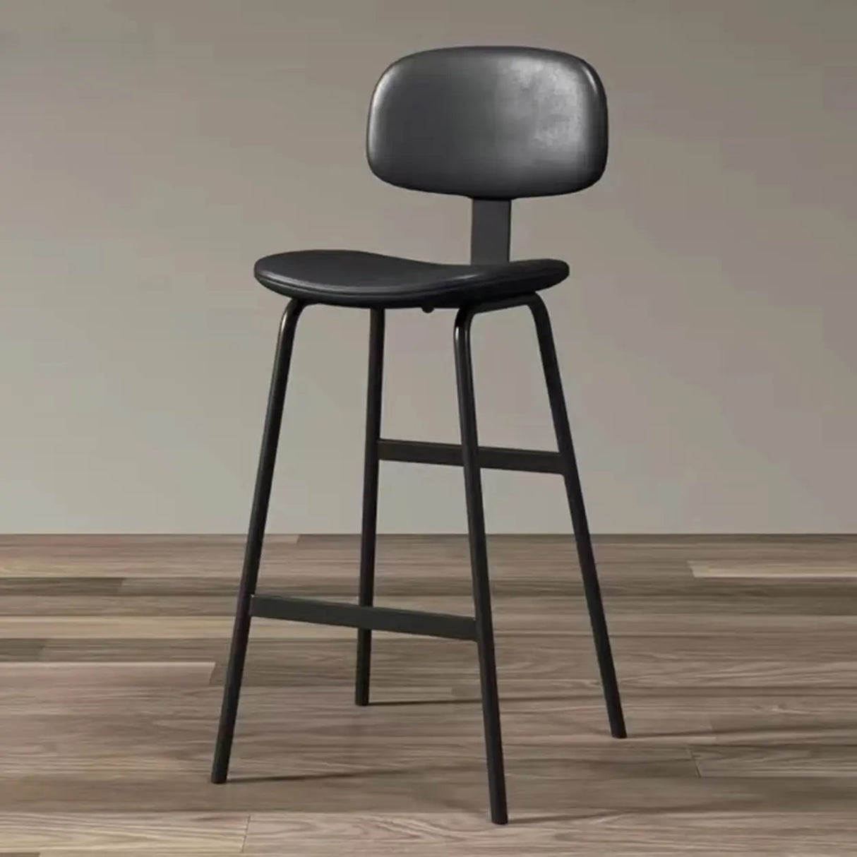 Modern Leather Low Back Saddle Counter Height Bar Stool Image - 7
