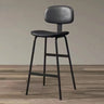 Modern Leather Low Back Saddle Counter Height Bar Stool Image - 7
