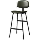 Modern Leather Low Back Saddle Counter Height Bar Stool Image - 9
