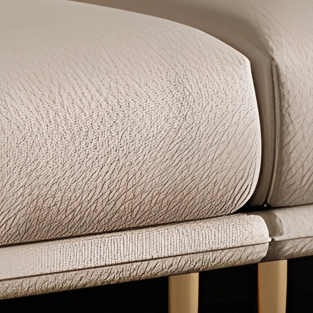 Modern Leather Metal Frame Reception Sofa with Arms Image - 11