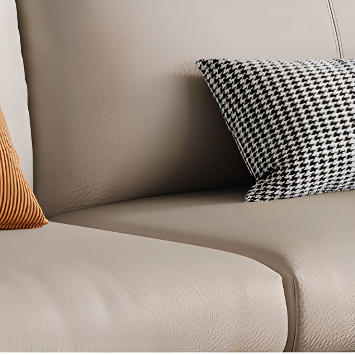 Modern Leather Metal Frame Reception Sofa with Arms Image - 14
