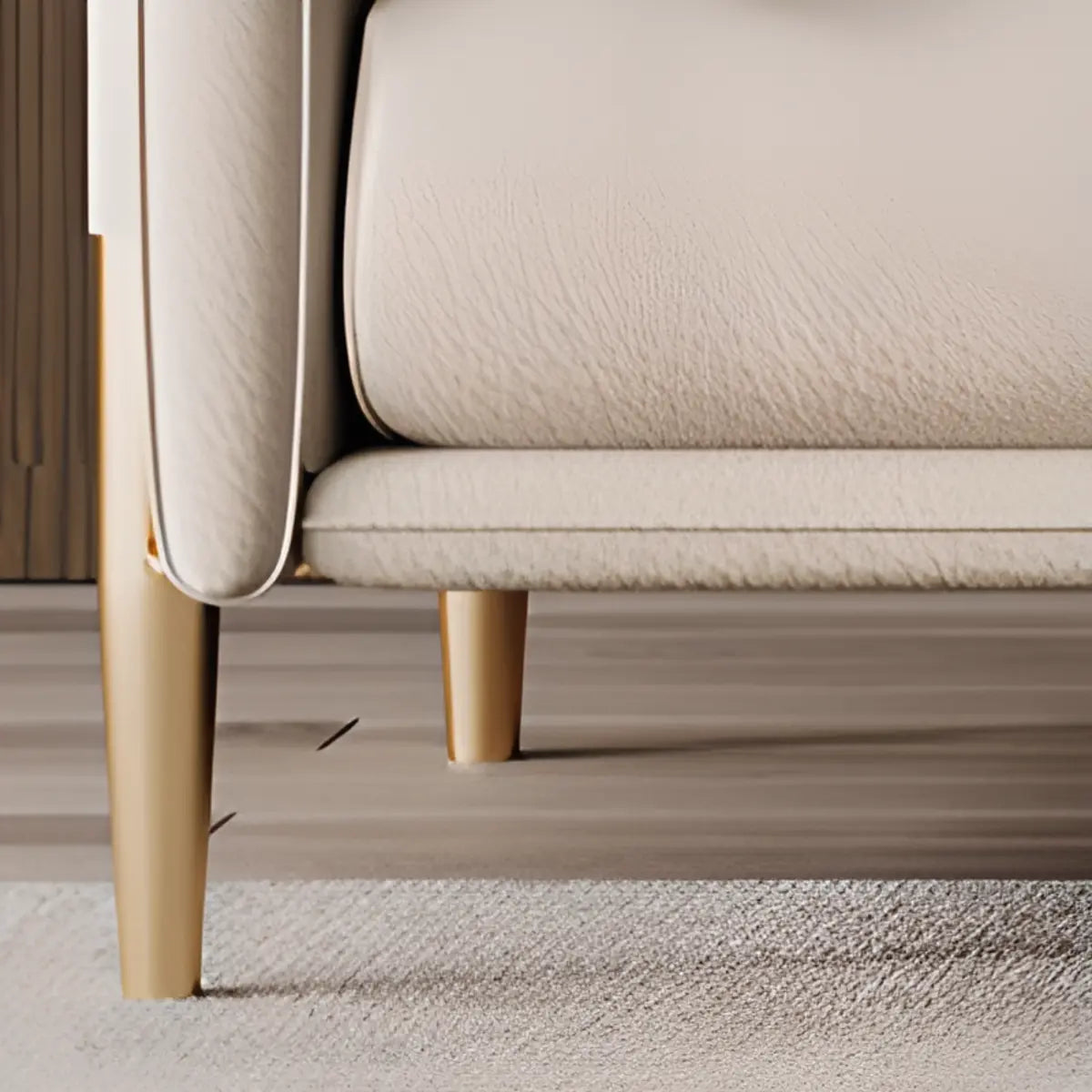 Modern Leather Metal Frame Reception Sofa with Arms Image - 16