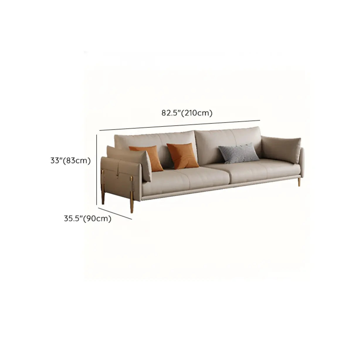 Modern Leather Metal Frame Reception Sofa with Arms Image - 19
