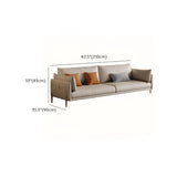 Modern Leather Metal Frame Reception Sofa with Arms Image - 19