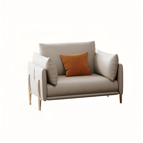 Modern Leather Metal Frame Reception Sofa with Arms Image - 2