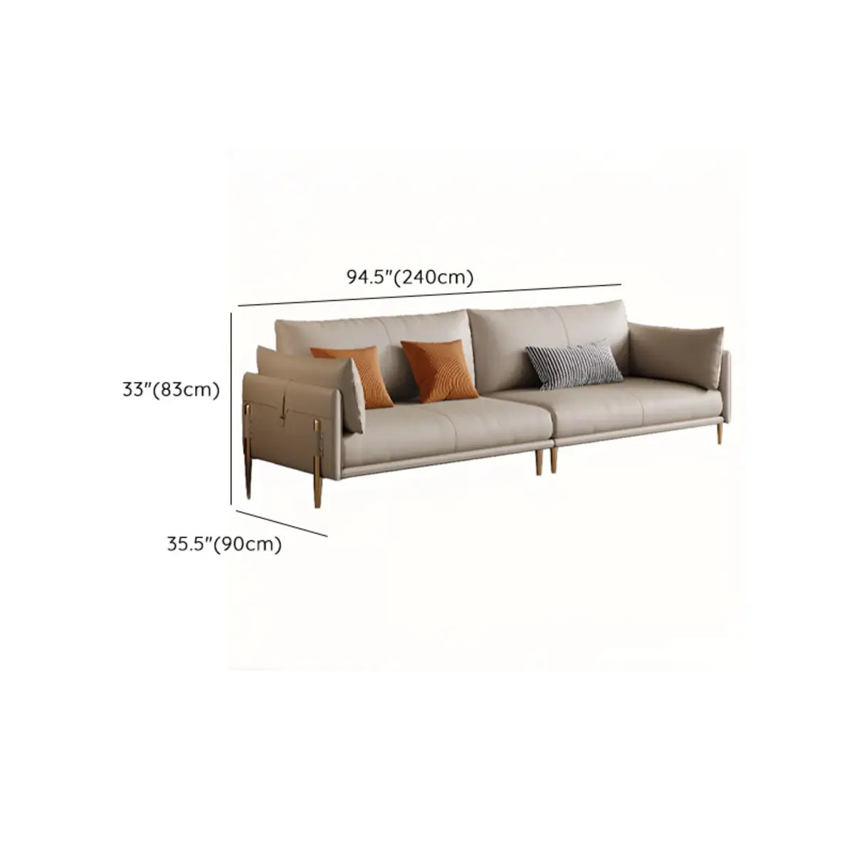 Modern Leather Metal Frame Reception Sofa with Arms Image - 21