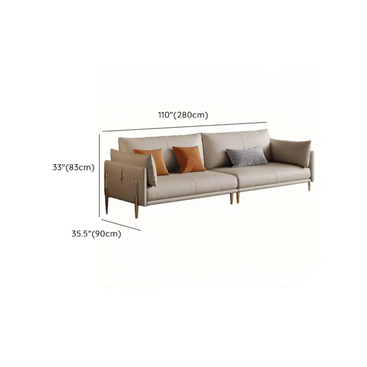 Modern Leather Metal Frame Reception Sofa with Arms Image - 22