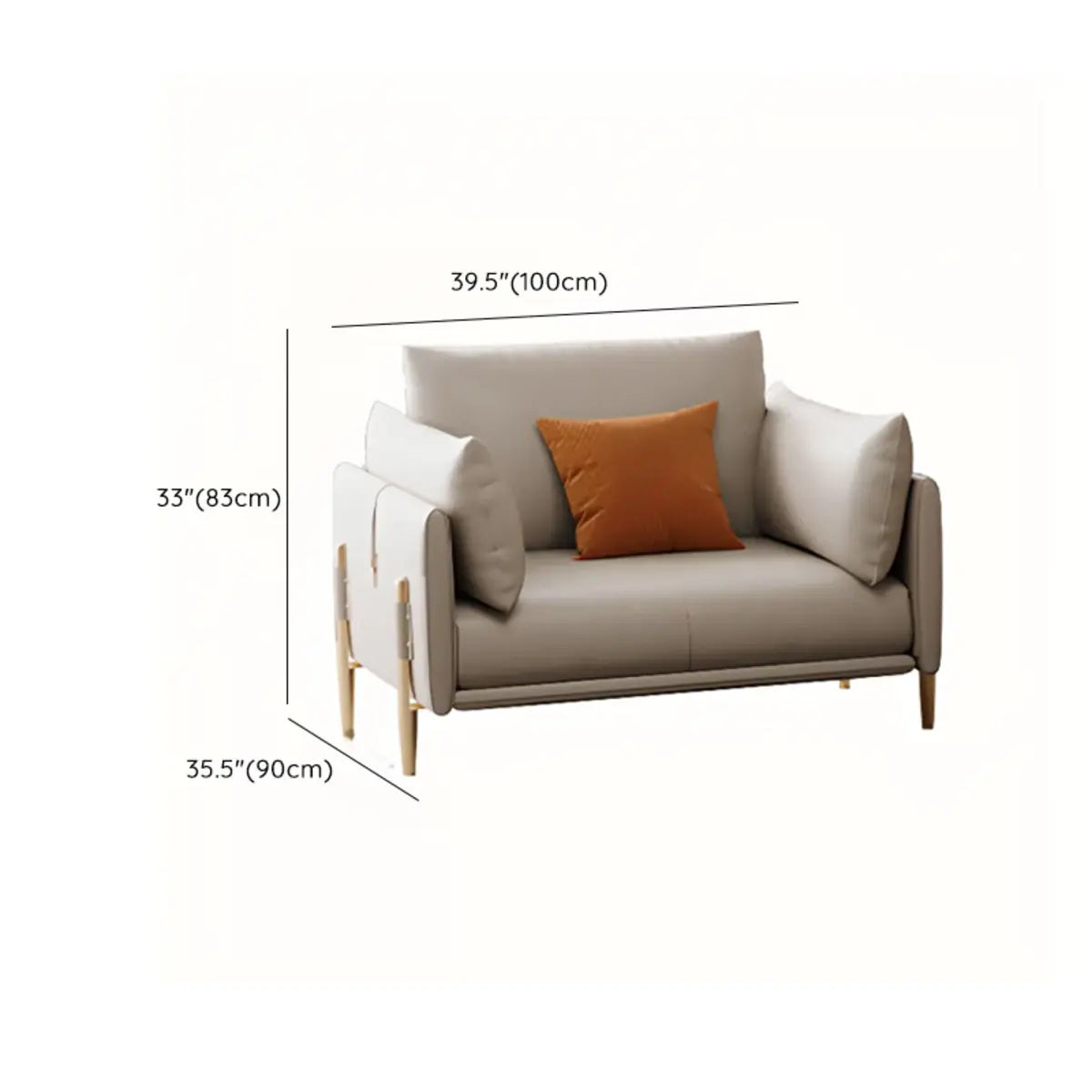 Modern Leather Metal Frame Reception Sofa with Arms Image - 23