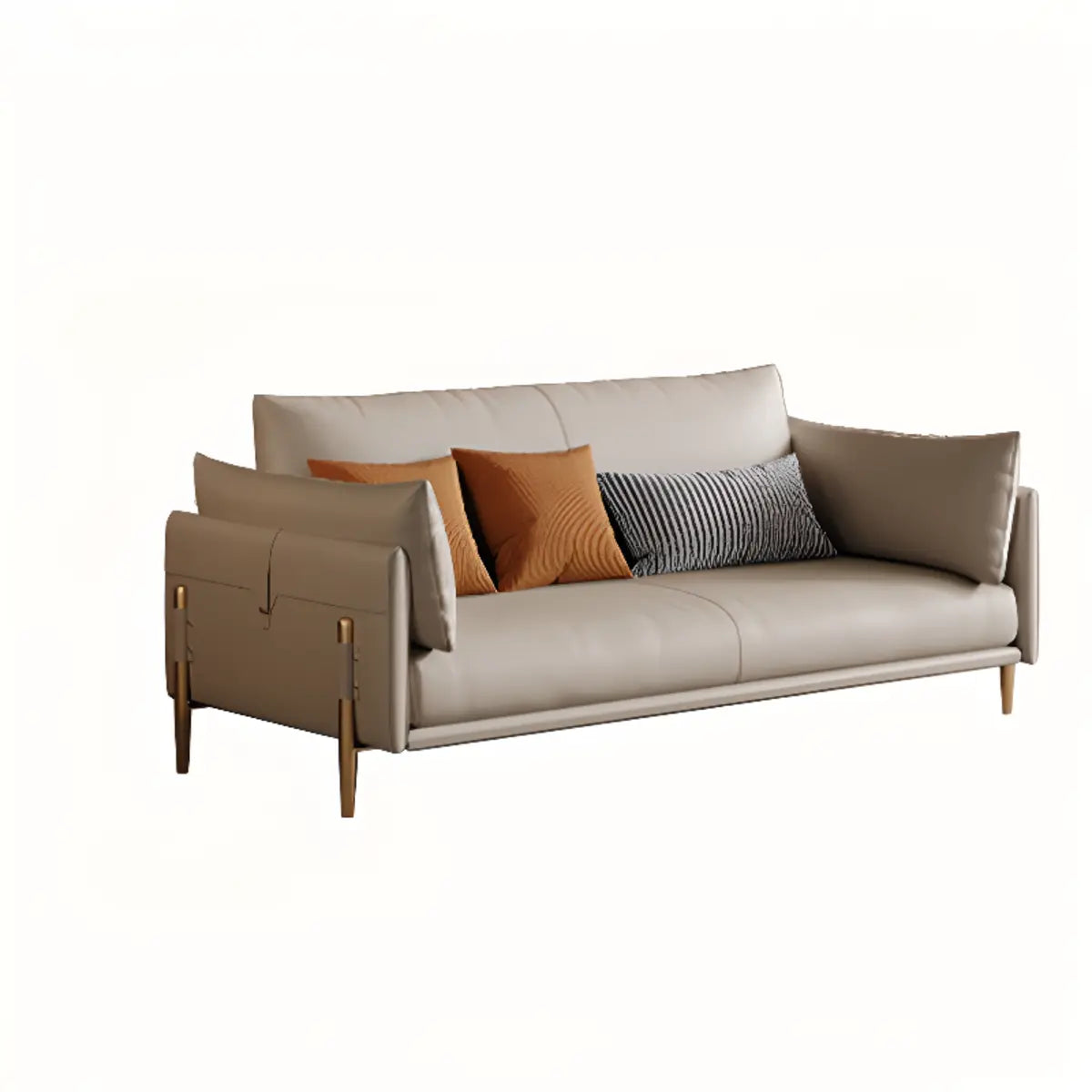 Modern Leather Metal Frame Reception Sofa with Arms Image - 3