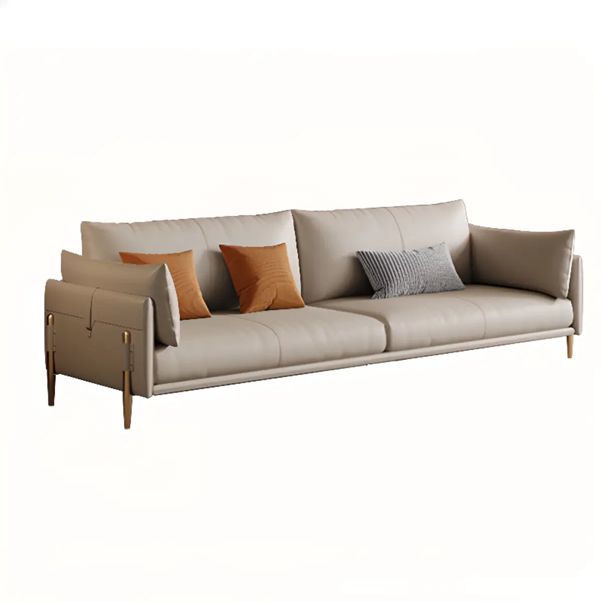 Modern Leather Metal Frame Reception Sofa with Arms Image - 5