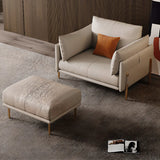 Modern Leather Metal Frame Reception Sofa with Arms Image - 8