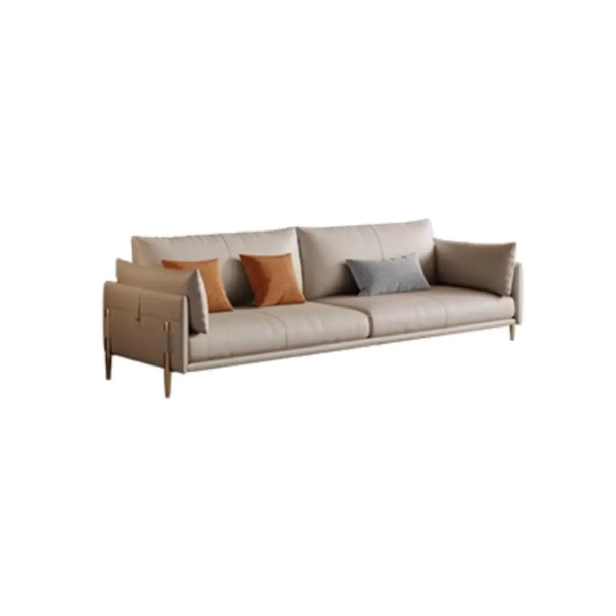 Modern Leather Metal Frame Reception Sofa with Arms Image - 9