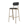 Modern Leather Metal Saddle Low Back Bar Stool With Footrest Image - 2