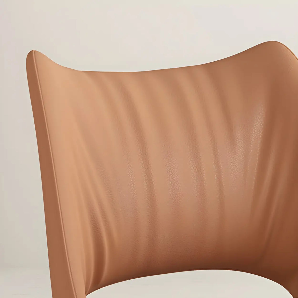 Modern Leather Open Back Upholstered Dining Chair Image - 10