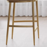 Modern Leather Padded Seat Low Back Counter Height Bar Stool Image - 11