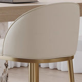 Modern Leather Padded Seat Low Back Counter Height Bar Stool Image - 8