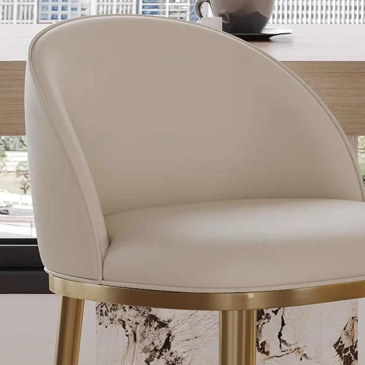 Modern Leather Padded Seat Low Back Counter Height Bar Stool Image - 9