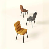 Modern Leather Padded Swivel Upholstered Dining Chair Image - 1