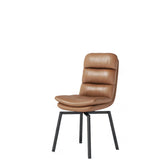 Modern Leather Padded Swivel Upholstered Dining Chair Image - 10