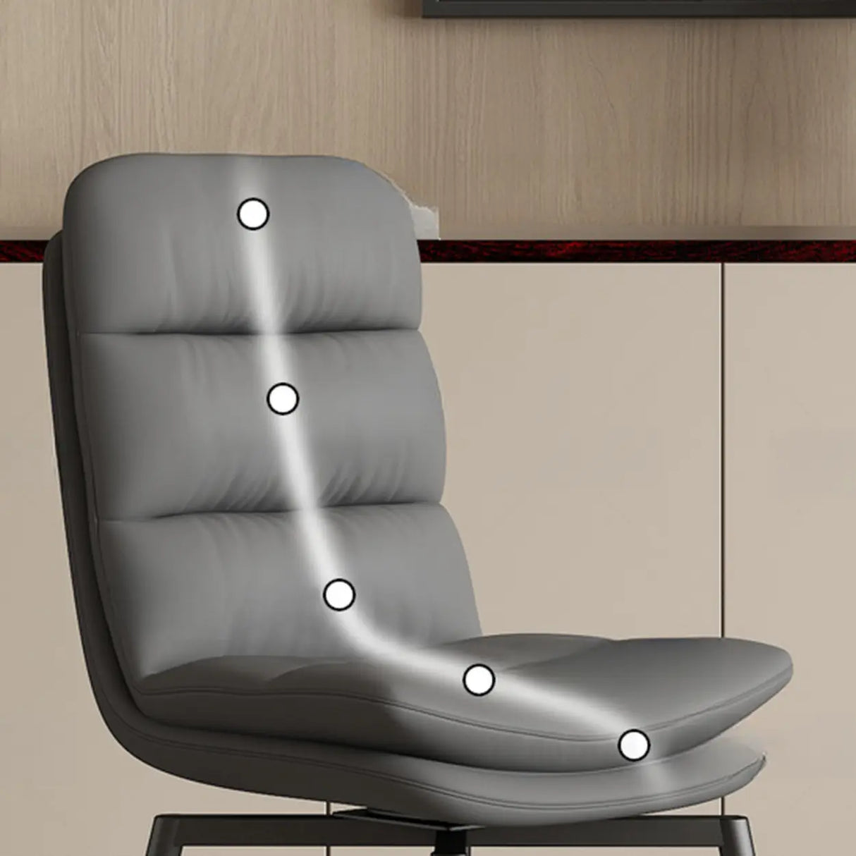 Modern Leather Padded Swivel Upholstered Dining Chair Image - 12