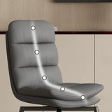 Modern Leather Padded Swivel Upholstered Dining Chair Image - 12