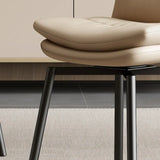 Modern Leather Padded Swivel Upholstered Dining Chair Image - 15