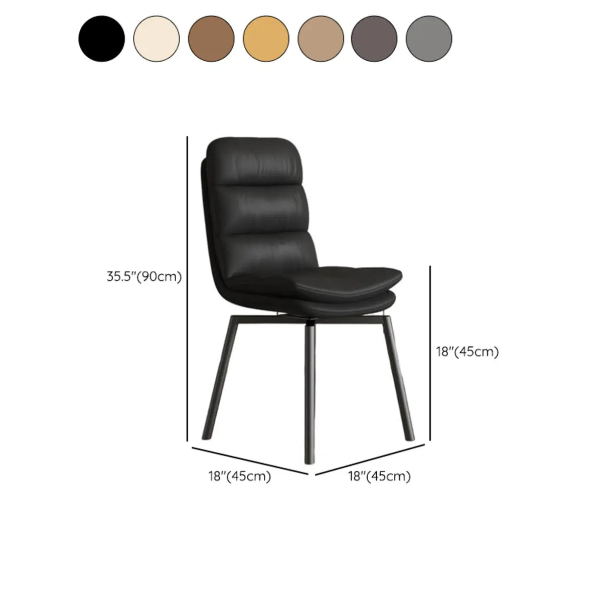 Modern Leather Padded Swivel Upholstered Dining Chair 