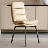 Modern Leather Padded Swivel Upholstered Dining Chair Image - 2