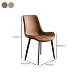 Modern Leather Parsons Dining Chair with Metal Legs #size