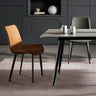 Modern Leather Parsons Dining Chair with Metal Legs Image - 2