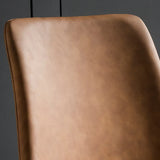 Modern Leather Parsons Dining Chair with Metal Legs Image - 6