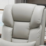 Modern Leather Reclining Steel Frame Grey Office Chair Image - 14