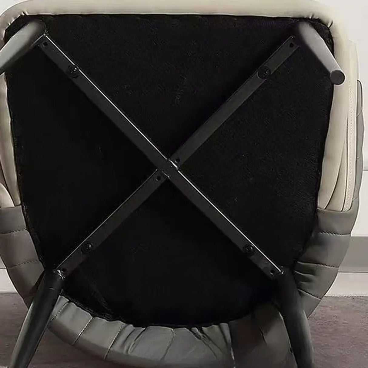 Modern Leather Solid Back Upholstered Dining Chair Image - 10