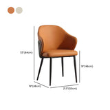 Modern Leather Solid Back Upholstered Dining Chair #size