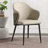 Modern Leather Solid Back Upholstered Dining Chair Image - 3