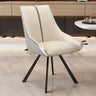 Modern Leather Upholstered Accent Dining Chair with Back Image - 2