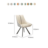Modern Leather Upholstered Accent Dining Chair with Back #size