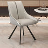 Modern Leather Upholstered Accent Dining Chair with Back Image - 3