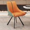 Modern Leather Upholstered Accent Dining Chair with Back Image - 9