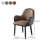 Modern Leather Upholstered Dining Chair with Armrests #size