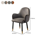 Modern Leather Upholstered Dining Chair with Armrests Image - 17
