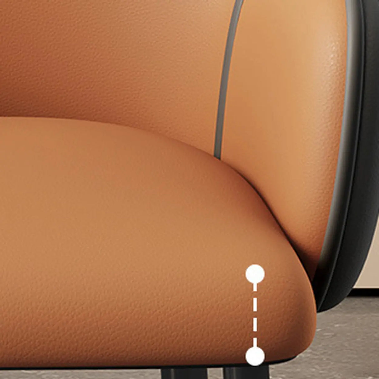 Modern Leather Upholstered Dining Chair with Armrests Image - 8