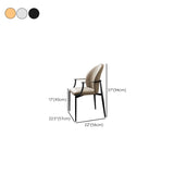 Modern Leather Upholstered Ergonomic Back Arm Dining Chair #size