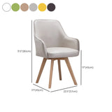 Modern Leather Upholstered Swivel Dining Chair with Wood Legs #size
