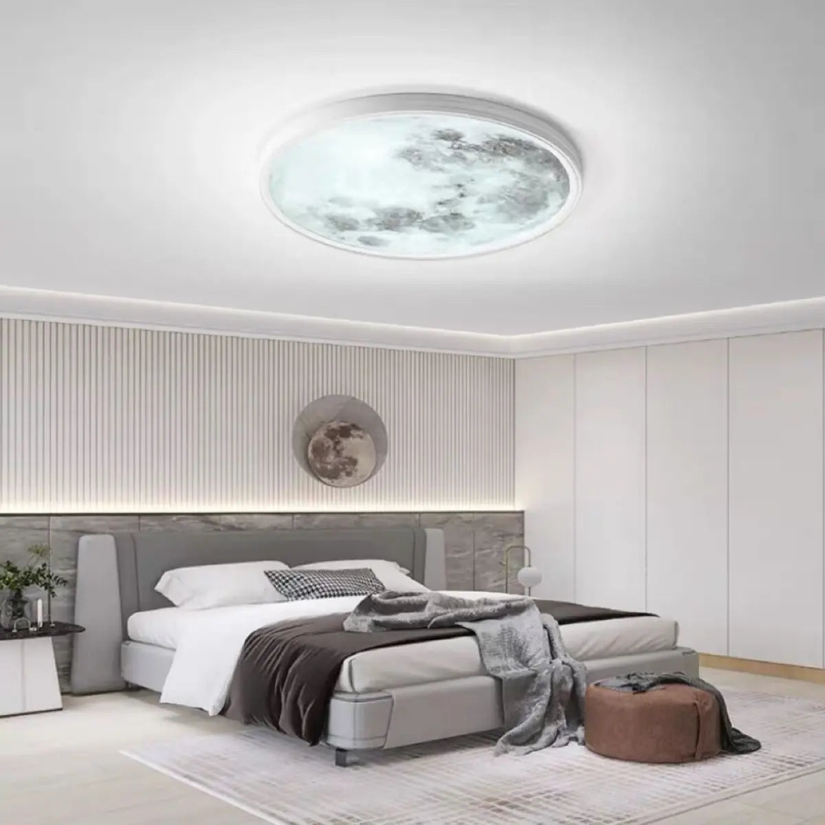 Modern LED Geometric Acrylic White Ceiling Light Image - 2