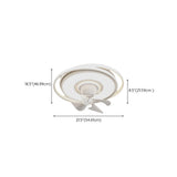 Modern LED Remote Control 2 Blade Ceiling Fan Light #size