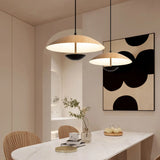 Modern Led String Pendant Light Wood and Black  Image - 2