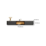 Modern LED TV Stand with Drawers and Glass Cabinet Doors Image - 11
